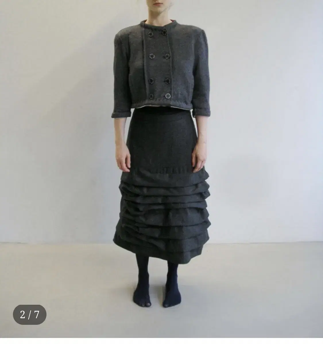 eonts 에옹쓰 파일드 울 스커트 piled wool skirt